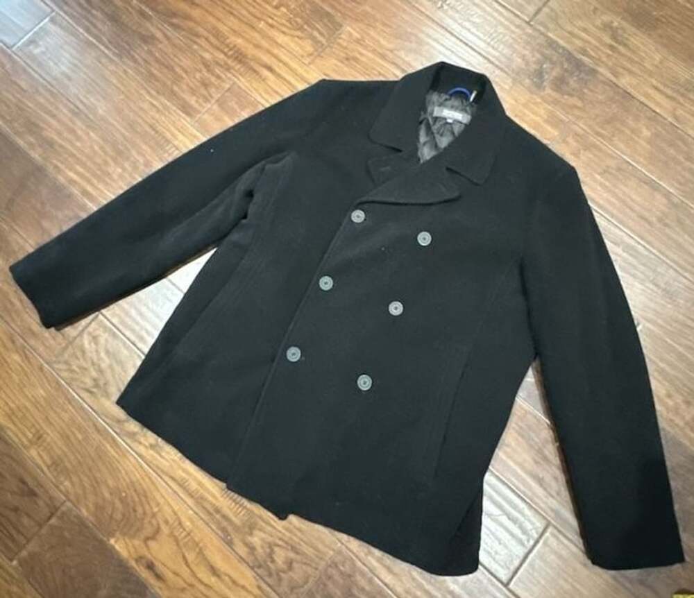 Kenneth Cole Reaction Men's Black Wool Blend Peacoat XL